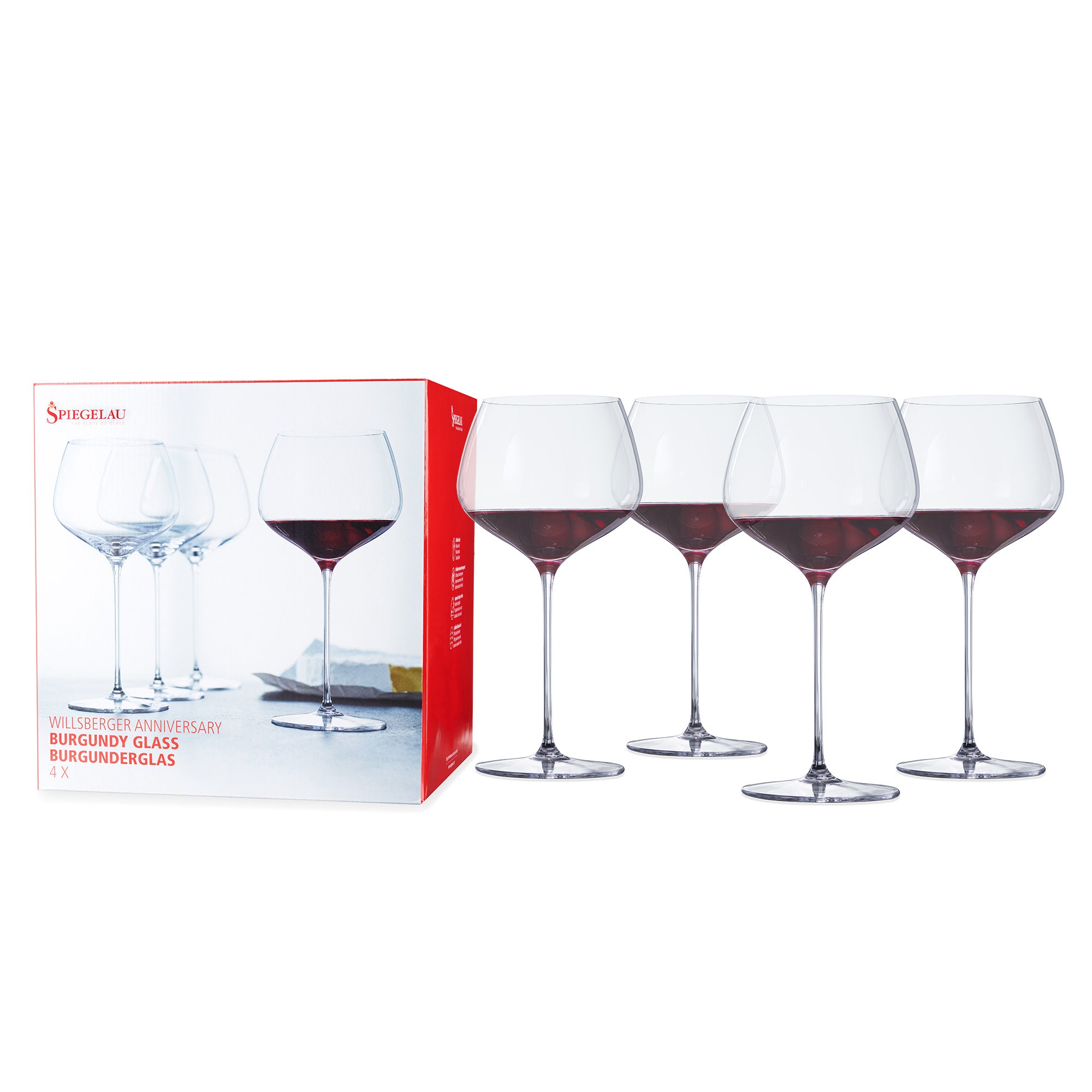 Salute Red Wine Glasses, Set Of 4, European-Made Lead-Free Crystal, Classic  Stemmed, Dishwasher Safe, Professional Quality Red Wine Glass Gift Set
